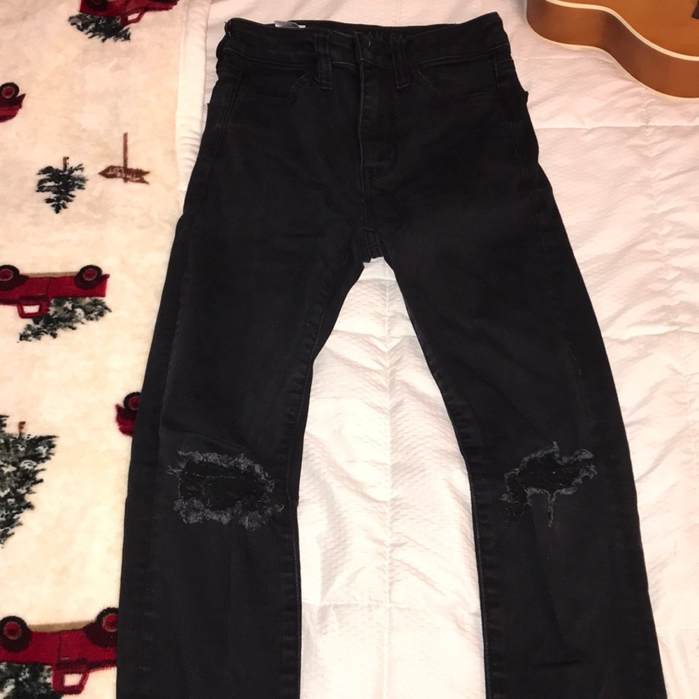 american eagle black ripped jeans